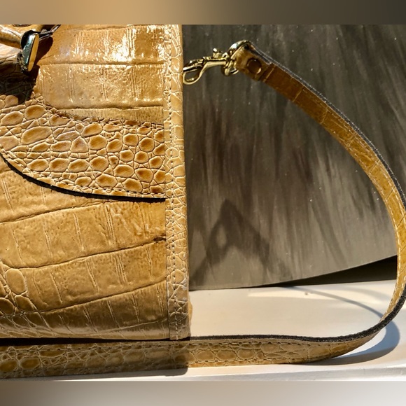 Vintage Vivace’ shoulder satchel. Embossed tan leather, beautiful condition - Picture 6 of 15